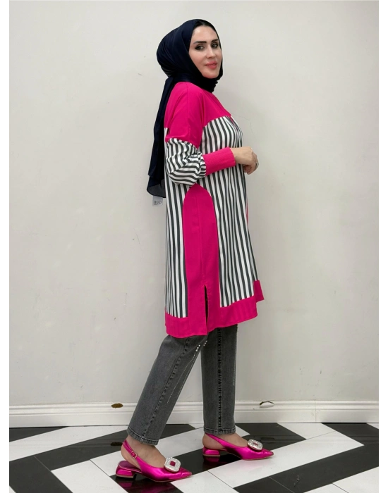 Pamuk Kumaş Tunik/Kap Fuşya