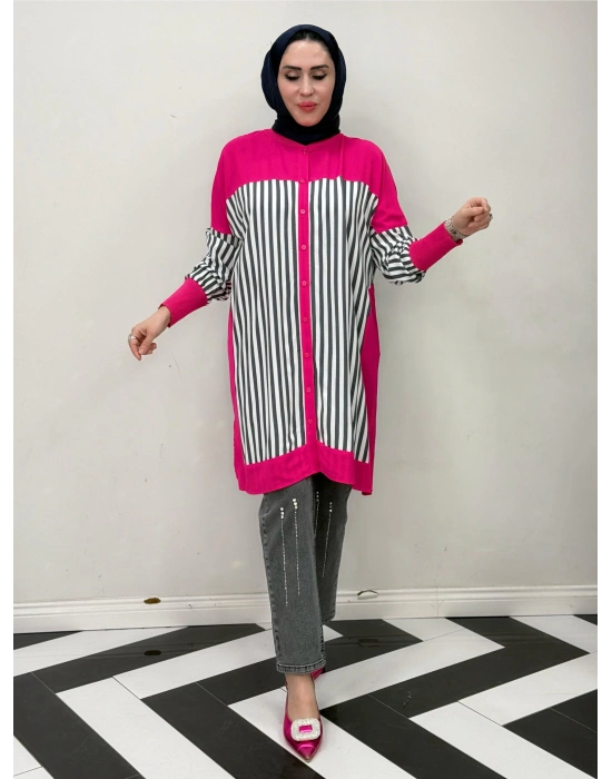 Pamuk Kumaş Tunik/Kap Fuşya