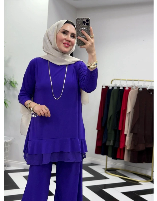 Rahat Kalıp Candy Kumaş Takım Saks