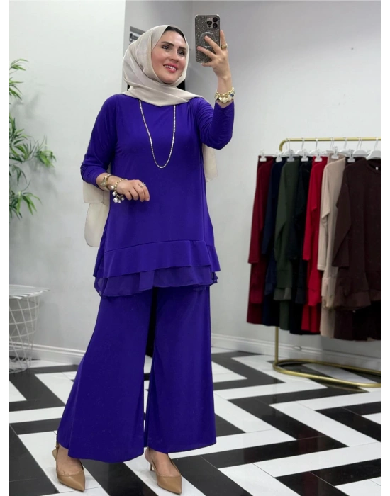 Rahat Kalıp Candy Kumaş Takım Saks