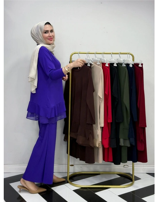 Rahat Kalıp Candy Kumaş Takım Saks