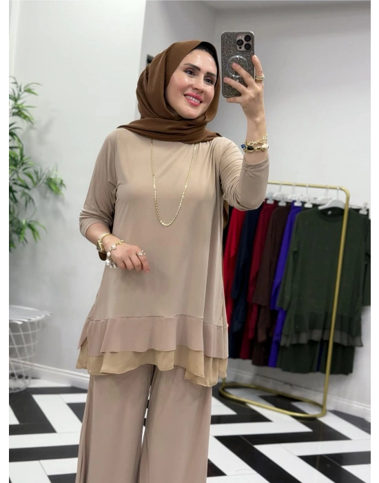 Rahat Kalıp Candy Kumaş Takım Bej