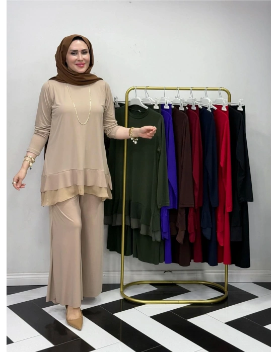 Rahat Kalıp Candy Kumaş Takım Bej