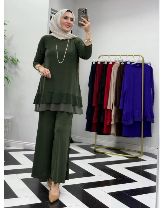 Rahat Kalıp Candy Kumaş Takım Haki