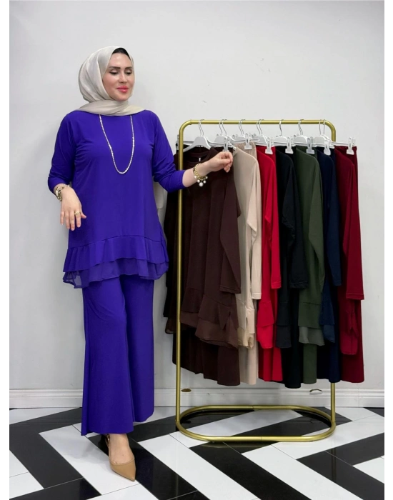 Rahat Kalıp Candy Kumaş Takım Saks