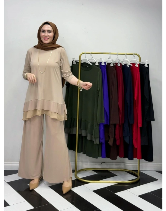 Rahat Kalıp Candy Kumaş Takım Bej