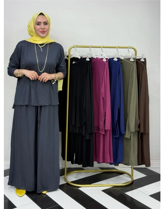 Salaş İkili Takım – Viskon Kumaş, Rahat Kalıp Antrasit