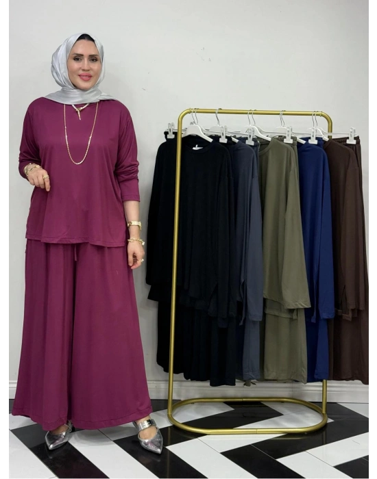 Salaş İkili Takım – Viskon Kumaş, Rahat Kalıp Bordo