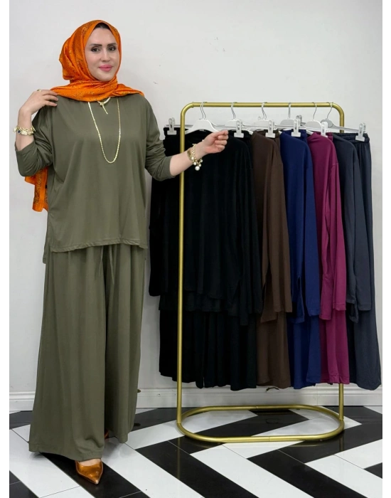 Salaş İkili Takım – Viskon Kumaş, Rahat Kalıp Haki