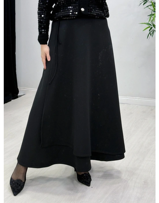 Scuba Kapaklı Model Etek Siyah