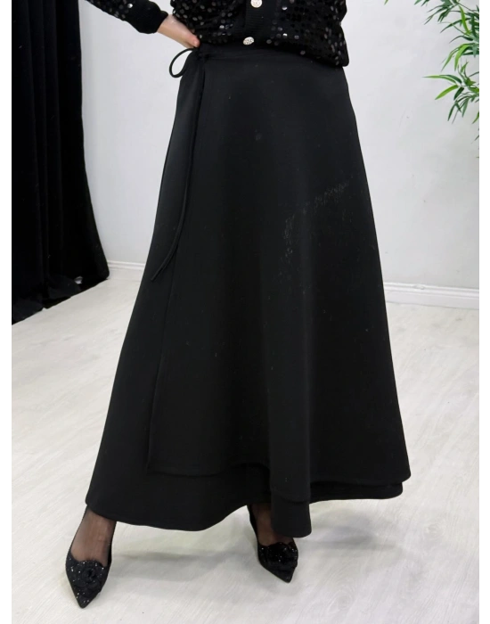 Scuba Kapaklı Model Etek Siyah