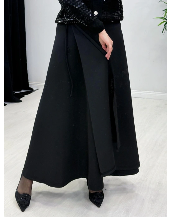 Scuba Kapaklı Model Etek Siyah