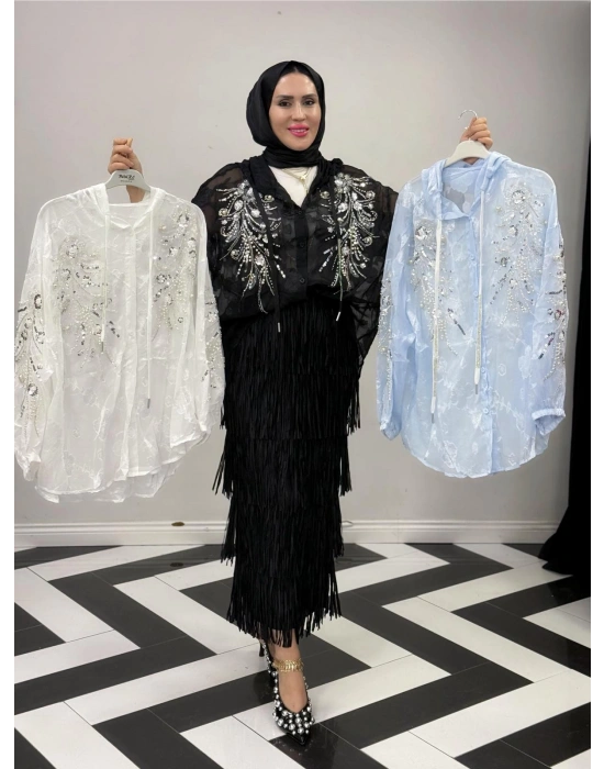 Şık İthal Taşlı Kap Bebe Mavi