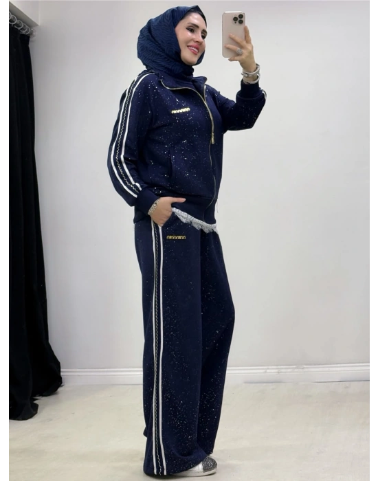 Şık Spor 3 Parça Takım Lacivert