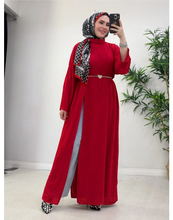 Tasarım Tam Boy Tunik Kırmızı