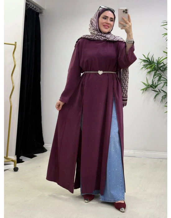 Tasarım Tam Boy Tunik Mürdüm
