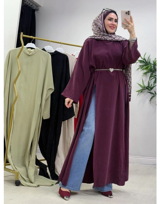 Tasarım Tam Boy Tunik Mürdüm