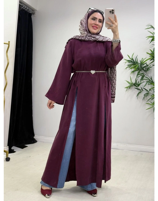 Tasarım Tam Boy Tunik Mürdüm