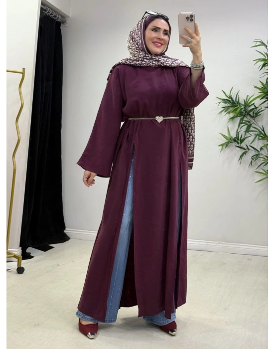 Tasarım Tam Boy Tunik Mürdüm