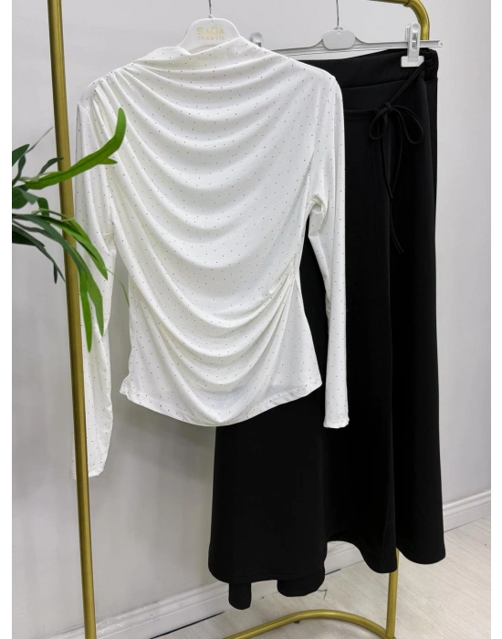 Taşlı Candy Body Beyaz