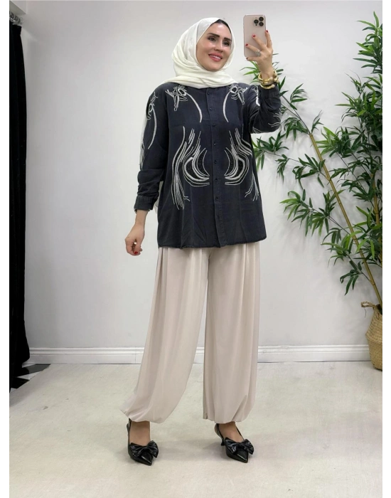 Tencel Kot Gömlek Füme Rengi