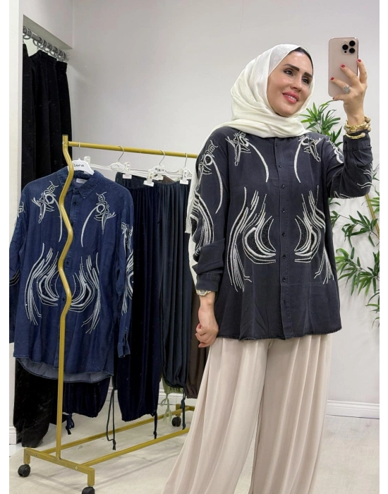 Tencel Kot Gömlek Füme Rengi