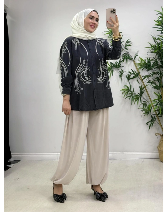 Tencel Kot Gömlek Füme Rengi