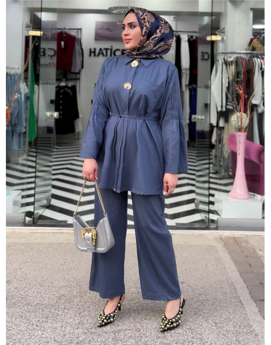 Tencel Kot Takım Açık Renk