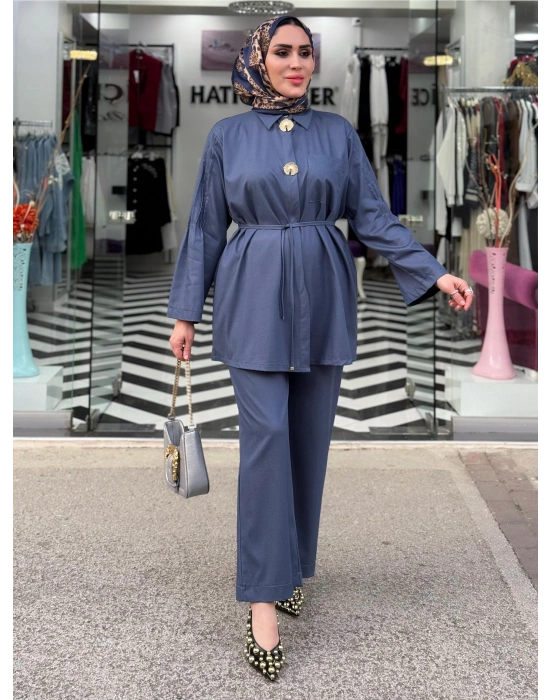 Tencel Kot Takım Açık Renk