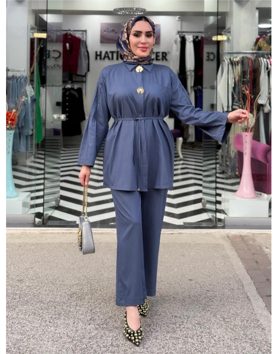 Tencel Kot Takım Açık Renk