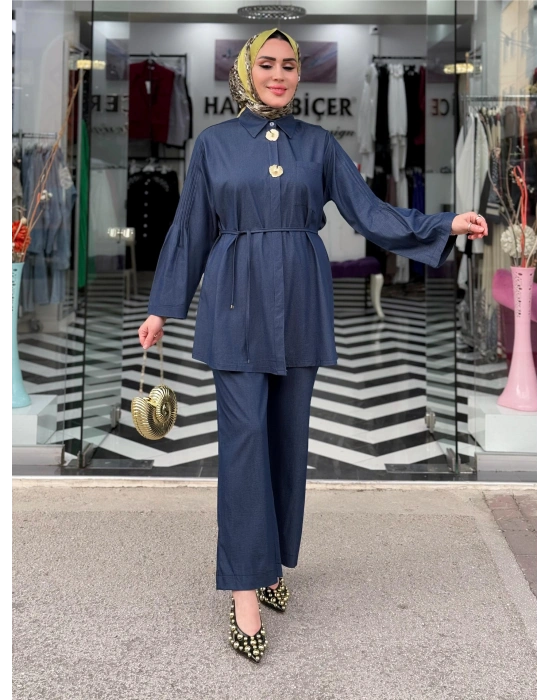 Tencel Kot Takım Açık Renk