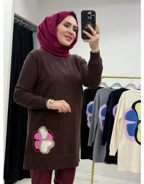 Triko Tunik Kahverengi