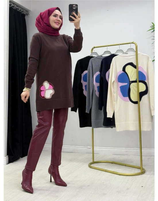 Triko Tunik Kahverengi