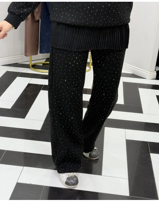 Üç İplik Şardonlu Rahat Kalıp Takım Siyah