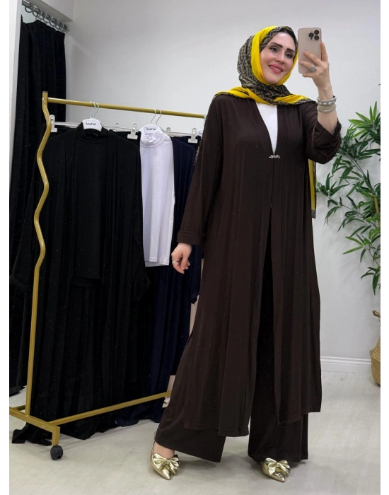 Yeni Sezon Abaya Takım Kahverengi