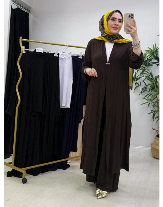 Yeni Sezon Abaya Takım Kahverengi
