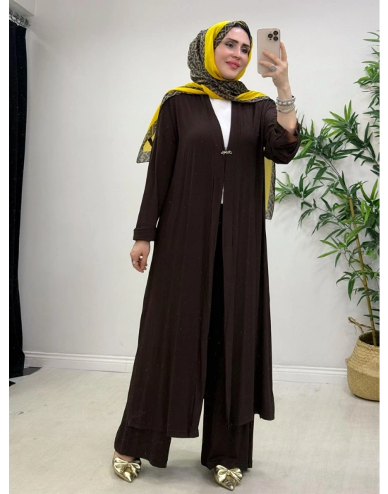 Yeni Sezon Abaya Takım Kahverengi