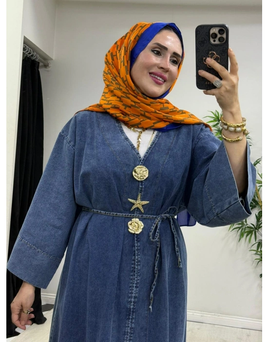 Yeni Sezon Açık Renk Denim Kimono