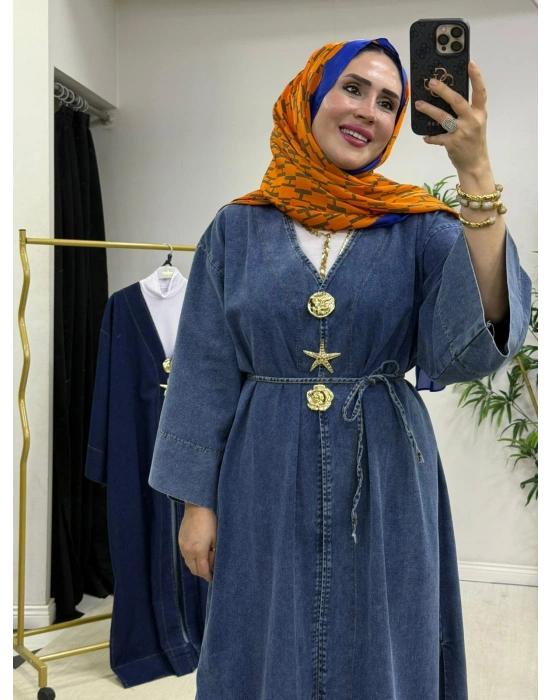 Yeni Sezon Açık Renk Denim Kimono