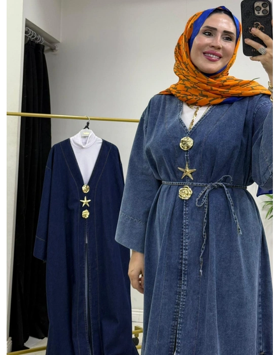 Yeni Sezon Açık Renk Denim Kimono