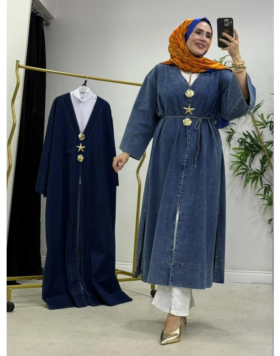 Yeni Sezon Açık Renk Denim Kimono