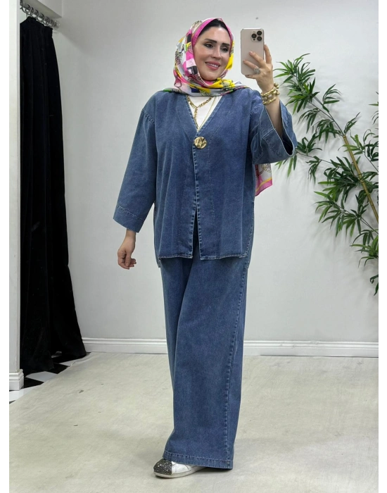 Yeni Sezon Açık Renk Denim Takım