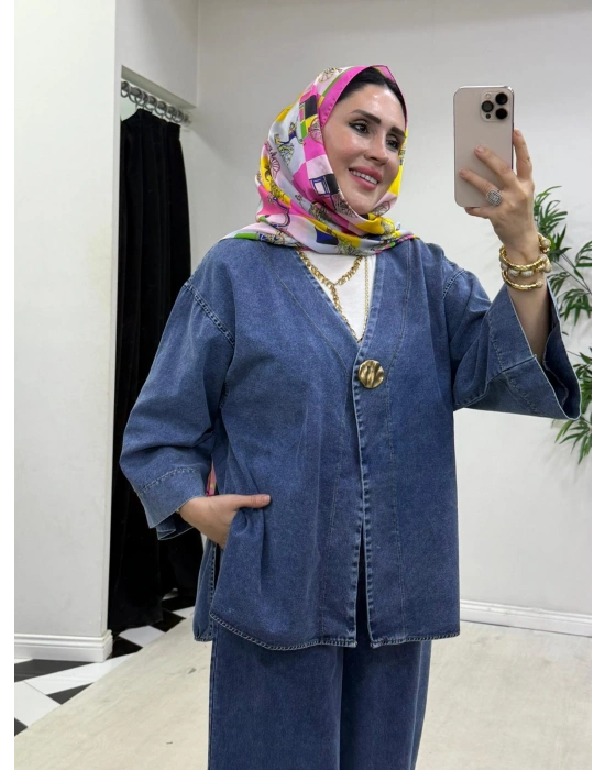 Yeni Sezon Açık Renk Denim Takım