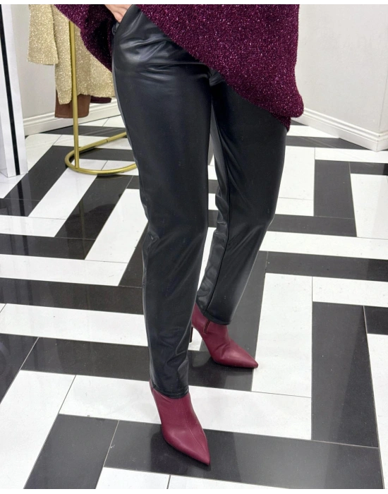 Yeni Sezon Deri Pantolon Siyah