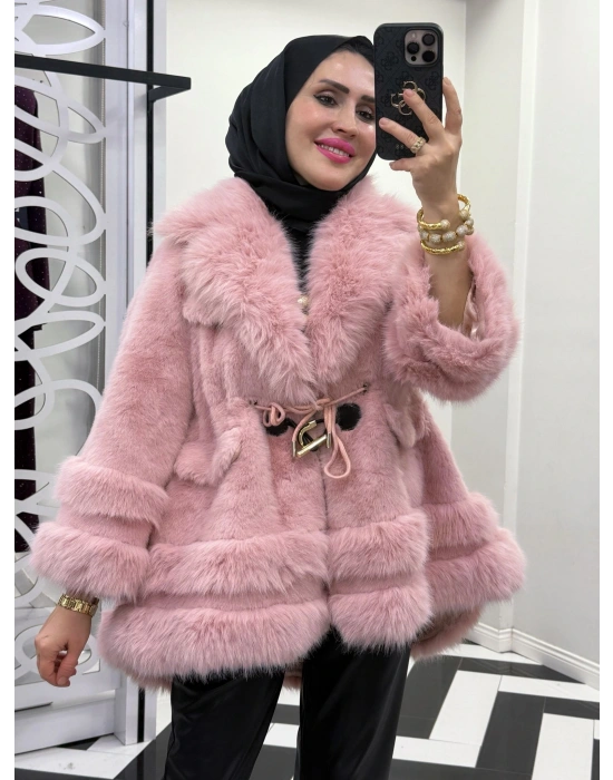 Yeni Sezon İthal Kürk Pembe
