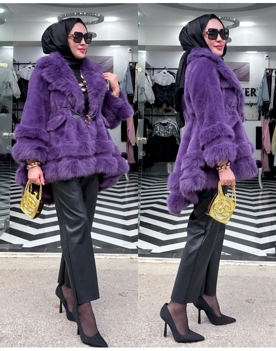 Yeni Sezon İthal Kürk Mor