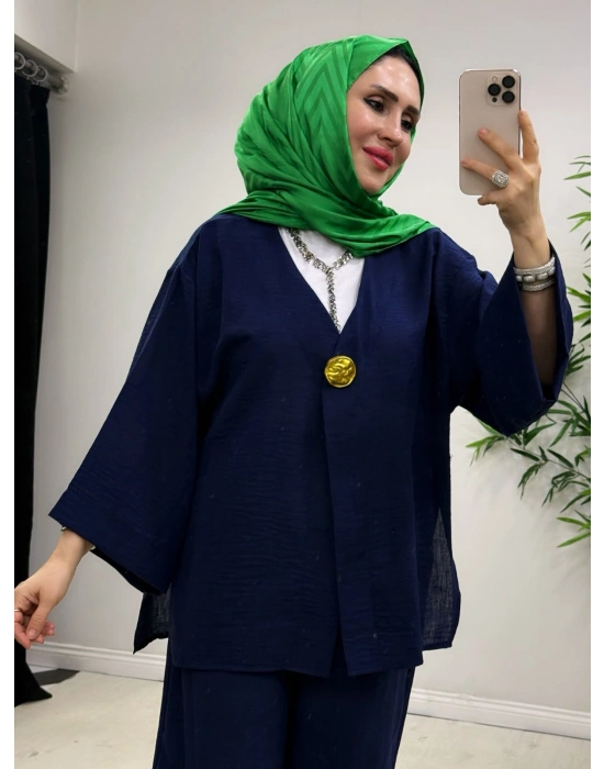 Yeni Sezon Keten Takım Lacivert