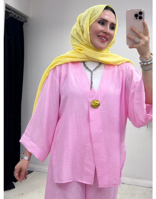 Yeni Sezon Keten Takım Pembe