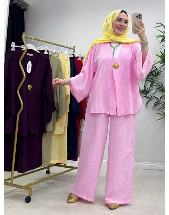 Yeni Sezon Keten Takım Pembe