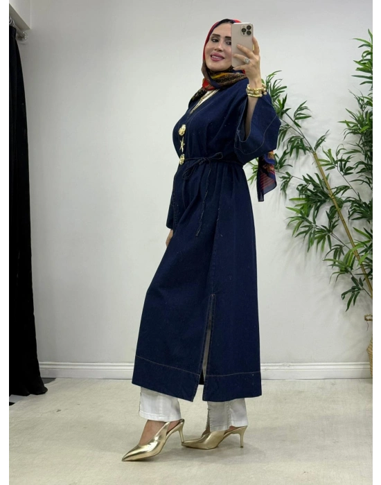 Yeni Sezon Koyu Renk Denim Kimono